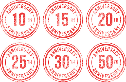 Anniversary rubber stamps