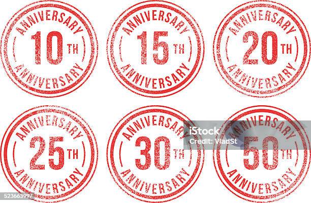 Anniversary Rubber Stamps Stock Illustration - Download Image Now - Anniversary, Rubber Stamp, 25-29 Years