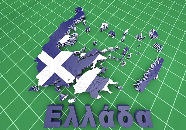 istock map illustration of Greece with flag 523675963