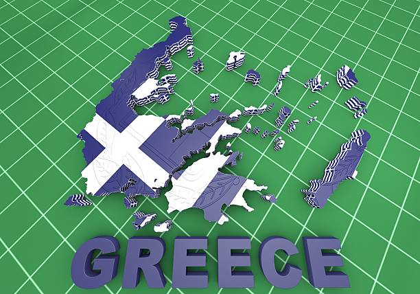 istock map illustration of Greece with flag 523675989