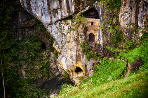 Door in Cave. Postojna. Slovenia
