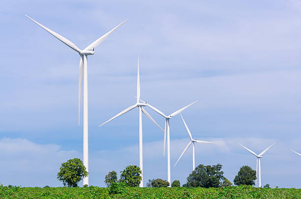istock Wind turbine on the green meadow 523677721