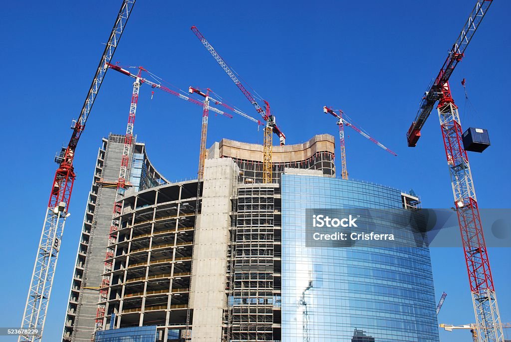Grattacieli di costruzione - Foto stock royalty-free di Acciaio