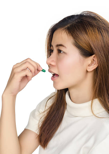 istock Woman with medicine. 523678679