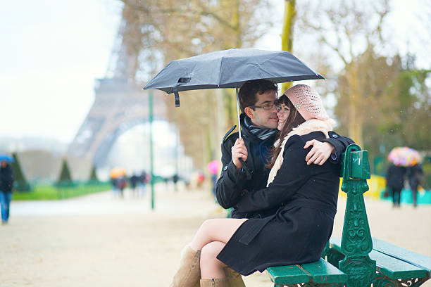 istock Couple dating in Paris on a rainy day 523679733