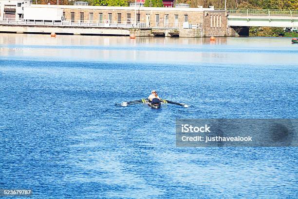 Rowing On Ruhr Stock Photo - Download Image Now - Adult, Aerial View, Architecture