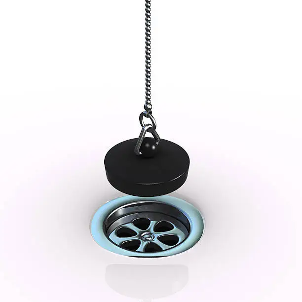 3d render of a plughole with plug