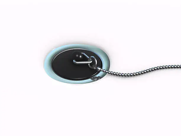 3d render of a plug in plughole