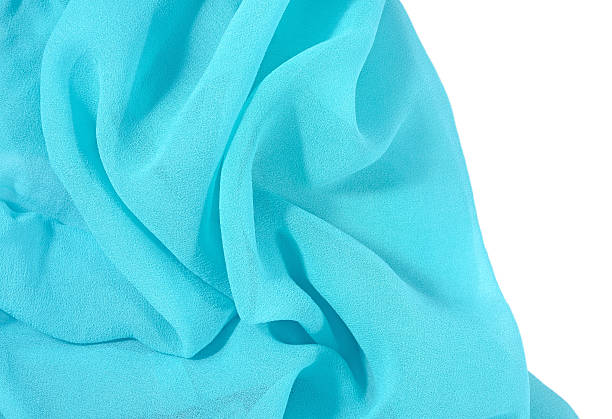 istock Blue crepe de chine fabric 523681363