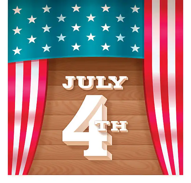 Vector illustration of July 4th Flag Stage