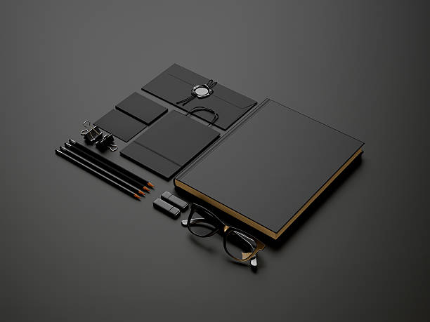 istock Set of black elements on dark paper background 523691657