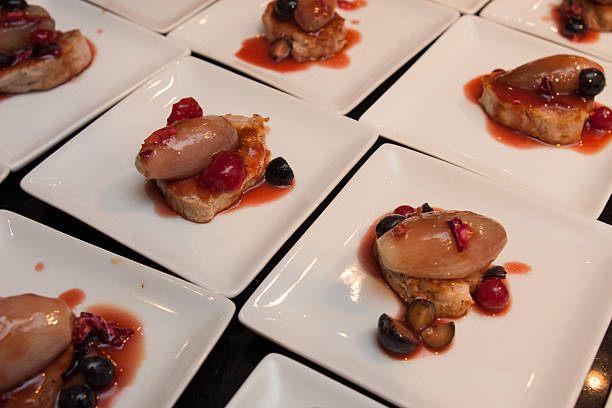 istock delicious gourmet canape starters with avocado and caviar 523692772