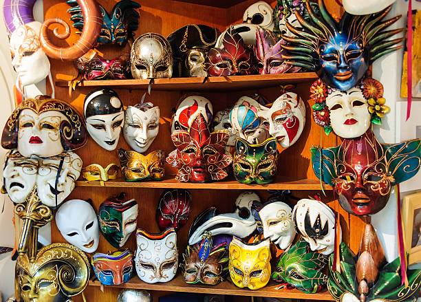 istock Colorful Venetian masquerade masks 523693546