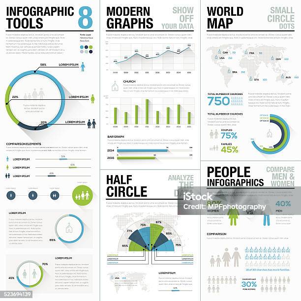 World Map Infographics Business Visualization Vector Elements Stock Illustration - Download Image Now