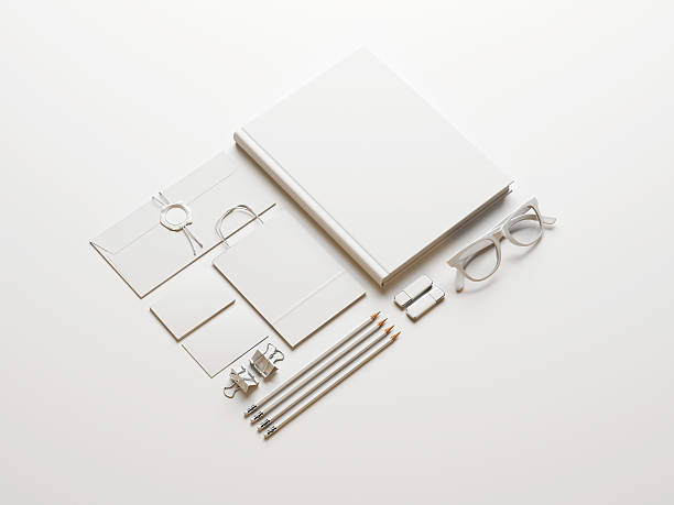 istock Set of white elements on white paper background 523694651