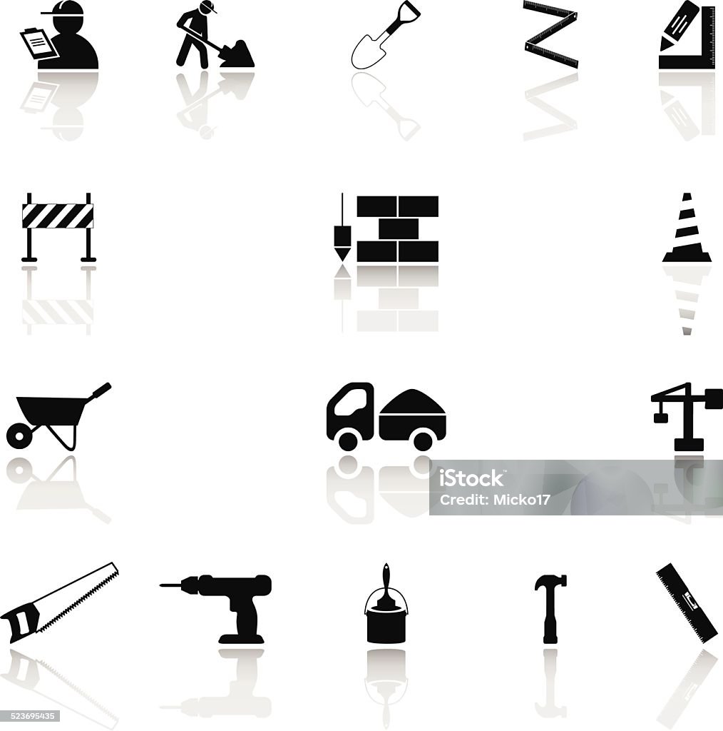Building tools icons set EPS 10 file, image fully editable Architecture stock vector