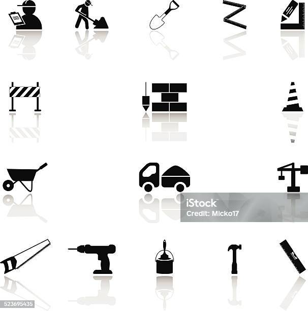 Building Tools Icons Set Stock Illustration - Download Image Now - Architecture, Blue-collar Worker, Blueprint