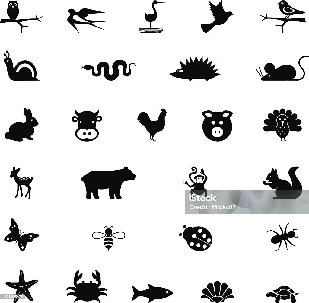 Illustrations of animals EPS 10 file, image fully editable Icon Symbol stock vector