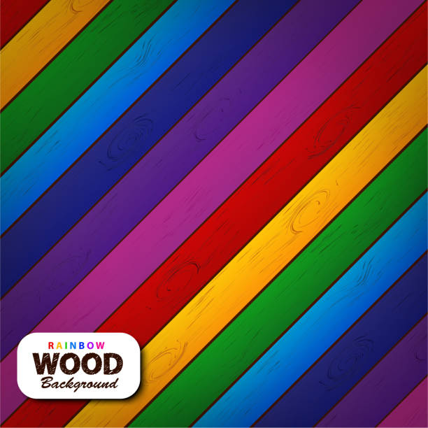 虹のカラフルな木製の背景 - wood backgrounds plank old点のイラスト素材／クリップアート素材／マンガ素材／アイコン素材