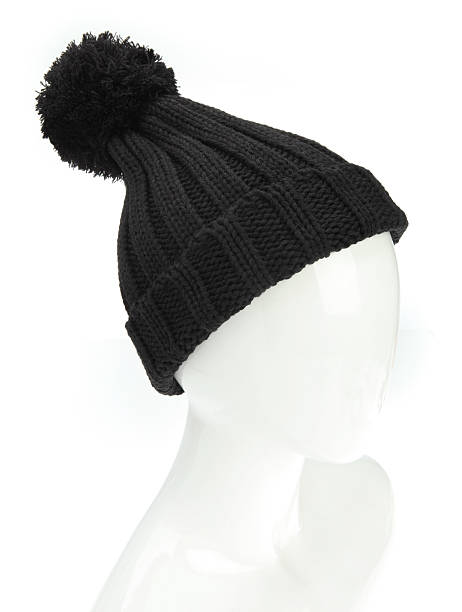 istock Black Beanie with Pom Pom 523696463