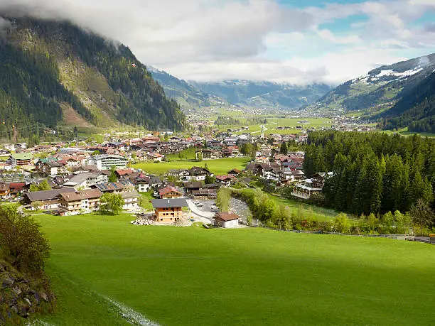 View of Mayrhofen in the Zillertal