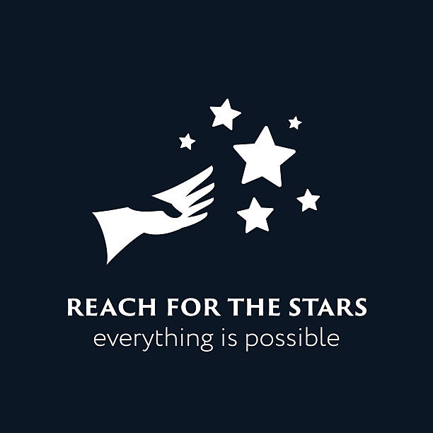 illustrazioni stock, clip art, cartoni animati e icone di tendenza di stars''reach fo il simbolo - reach for the stars