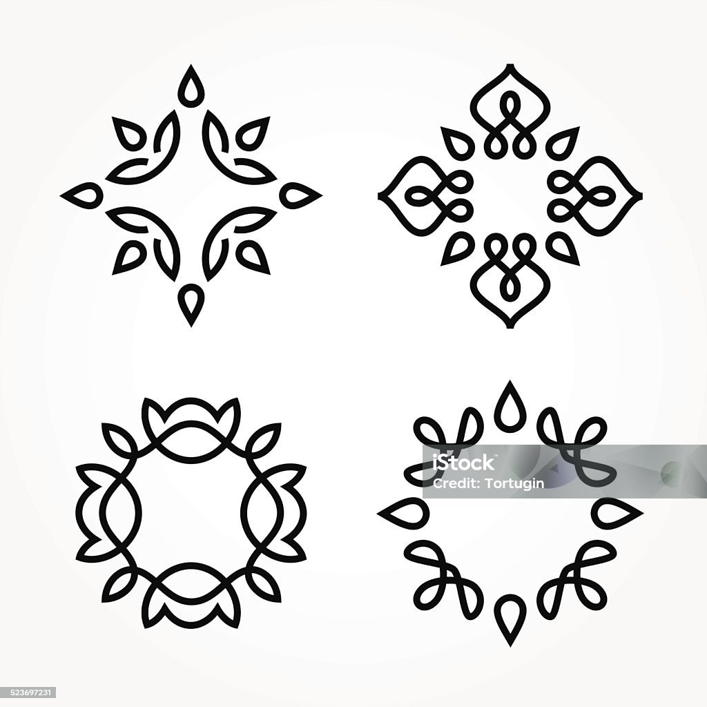 Ensemble de lignes simples monogramme art logo design - clipart vectoriel de Abstrait libre de droits