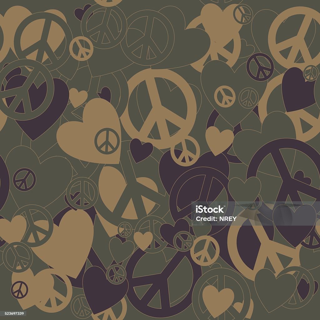Military Camouflage Love and Pacifism sign Surreal Military Camouflage Background with Love and Pacifism sign Ammunition stock vector