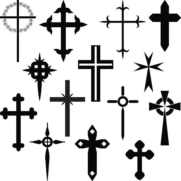 Vector illustration of Crosses