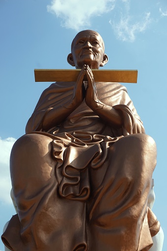 Thai giant monk statue in the famous temple