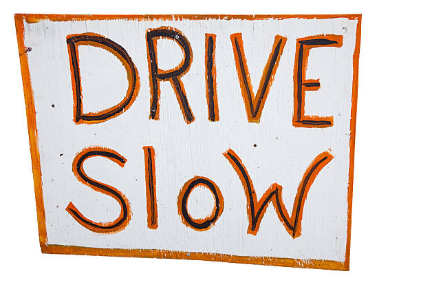 istock Homemade Drive Slow Sign 523698725