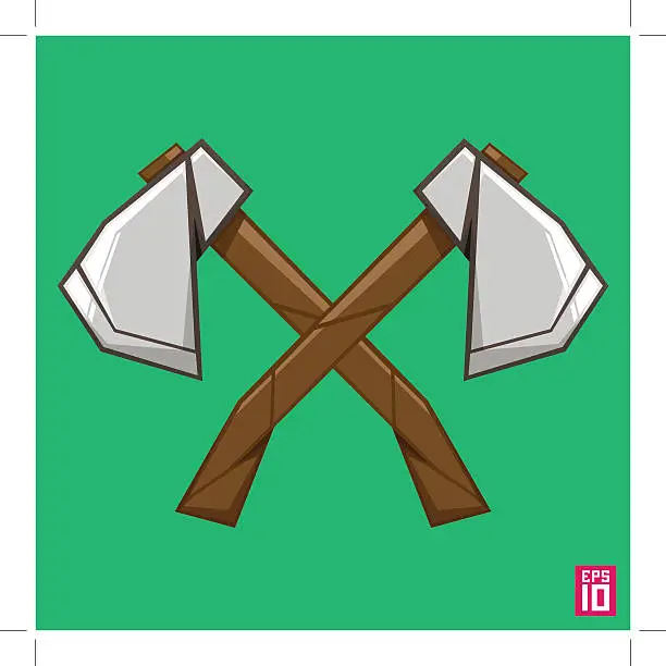 Vector illustration of Double axe