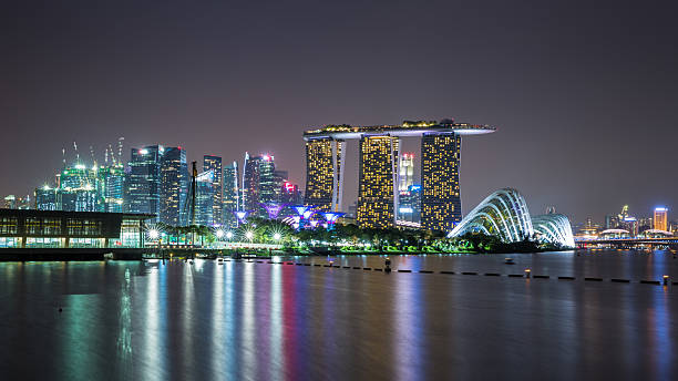 istock Night City Singapore 523700516