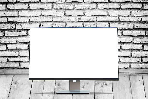 istock Blank space Display monitor on wood floors. 523701736