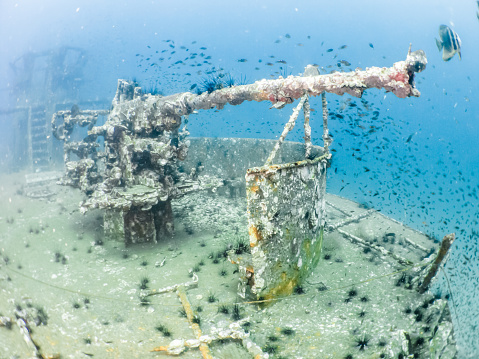 Gun aft Stern Dive boat capsized H.T.M.S. Prab Wreck Dive prow Dive Sites