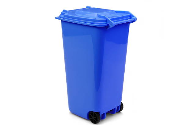 istock Blue Plastic Waste Container Or Wheelie Bin, Isolated On White 523703138