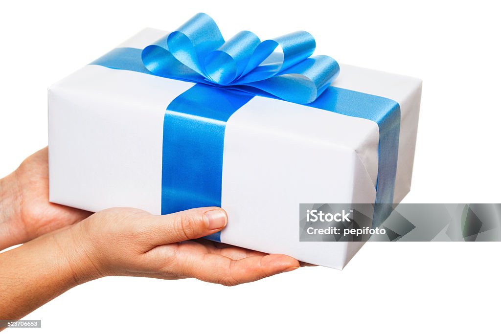 hand holding Geschenk-box - Lizenzfrei Band Stock-Foto