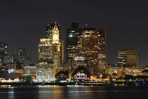 istock Boston Skyline at night, Massachusetts, USA 523706829