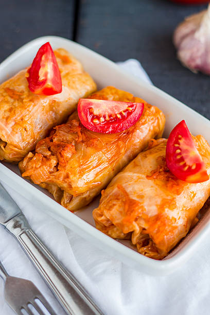 istock hot stuffed cabbage with meat and tomatoes Ukrainian cuisine 523707131