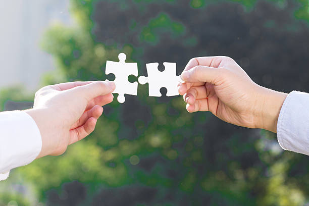 istock puzzle jigsaw and concept with trees background 523709513