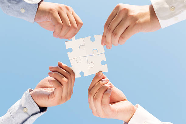 istock puzzle jigsaw and concept with sky background 523709899