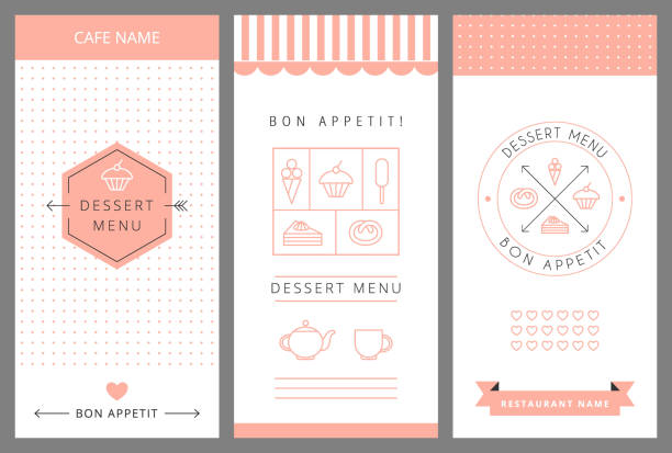 Dessert Menu Card Design template. Dessert Menu Card Design template. Vector illustration. ice pie stock illustrations