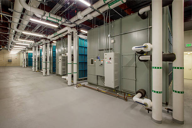 istock Large Row of Air Handlers for Data Center Cooling System 523711029