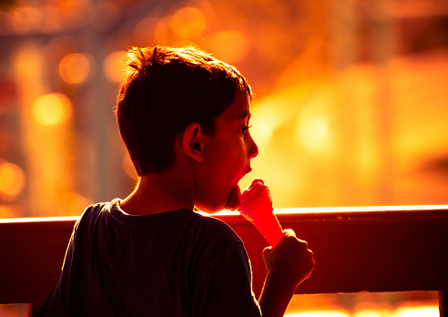 5year old kid having ice cream