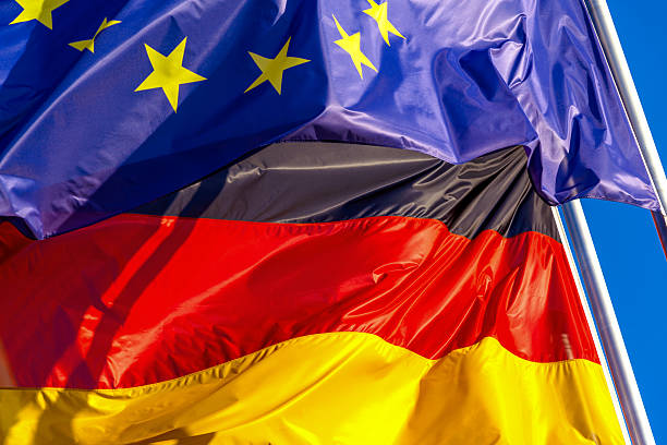 istock Flags of Germany and European Union 523721969