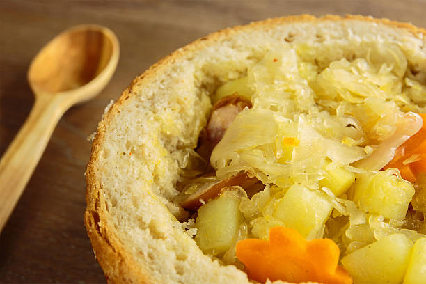 istock Cabbage soup in a loaf of bread 523722291