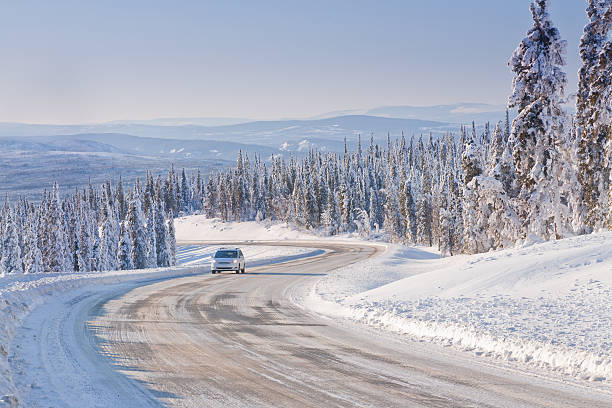 istock Car Driving on a Winter Highway 523722485