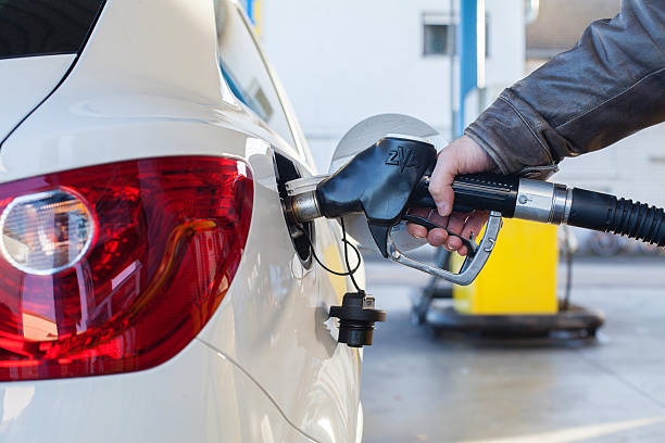 istock White car at gas station 523725809