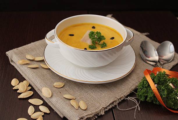 istock pumpkin cream-soup with barberry 523725935