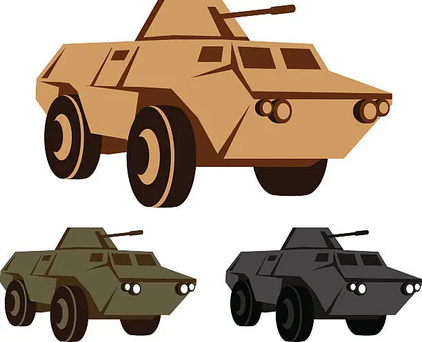 Vector illustration of Armored military APC
